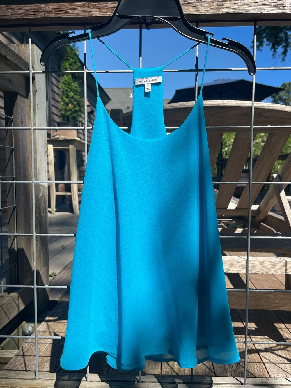 Naked Zebra Bright Turquoise Swing Cami